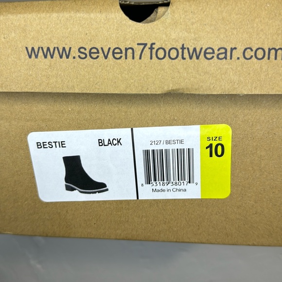 Seven7 Bestie black vegan suede lug sole Chelsea boot 10 - Picture 9 of 11